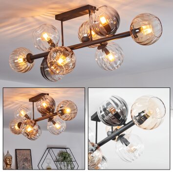 Koyoto Lampa sufitowa, Kula świetlna W kolorze bursztynu, Przezroczysty, Przydymiony, 8-punktowe