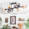 Koyoto Lampa sufitowa, Kula świetlna W kolorze bursztynu, Przydymiony, 8-punktowe