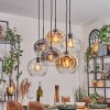 Ripoll lampa wisząca, kula świetlna, lampa wisząca bursztynowy, przezroczysty, przydymiony, 6-punktowe
