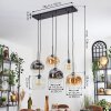 Ripoll lampa wisząca, kula świetlna, lampa wisząca bursztynowy, przezroczysty, przydymiony, 6-punktowe