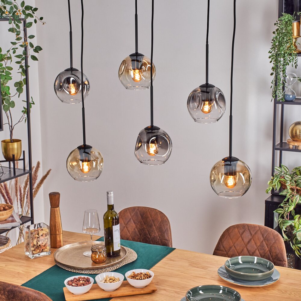 Ripoll Lampa wisząca, Kula świetlna, Lampa wisząca W kolorze bursztynu, Przezroczysty, Przydymiony, 6-punktowe main product photo