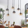 Ripoll lampa wisząca, kula świetlna, lampa wisząca bursztynowy, przezroczysty, przydymiony, 6-punktowe