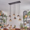 Ripoll Lampa wisząca, Kula świetlna, Lampa wisząca W kolorze bursztynu, Przezroczysty, Przydymiony, 6-punktowe
