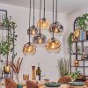 Ripoll Lampa wisząca, Kula świetlna, Lampa wisząca W kolorze bursztynu, Przezroczysty, Przydymiony, 6-punktowe