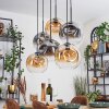 Ripoll Lampa wisząca, Kula świetlna, Lampa wisząca W kolorze bursztynu, Przezroczysty, Przydymiony, 6-punktowe