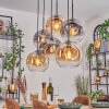 Ripoll Lampa wisząca, Kula świetlna, Lampa wisząca W kolorze bursztynu, Przezroczysty, Przydymiony, 6-punktowe