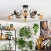 Koyoto lampa sufitowa, kula świetlna 86 cm bursztynowy, chrom, przydymiony, 8-punktowe