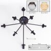 Koyoto lampa sufitowa, kula świetlna 86 cm bursztynowy, chrom, przydymiony, 8-punktowe