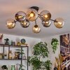 Koyoto lampa sufitowa, kula świetlna 86 cm bursztynowy, chrom, przydymiony, 8-punktowe
