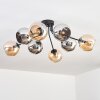 Koyoto lampa sufitowa, kula świetlna 86 cm bursztynowy, chrom, przydymiony, 8-punktowe