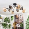Koyoto lampa sufitowa, kula świetlna 86 cm bursztynowy, chrom, przydymiony, 8-punktowe