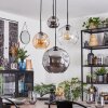 Ripoll lampa wisząca, kula świetlna, lampa wisząca kaskadowa bursztynowy, chrom, przezroczysty, przydymiony, 4-punktowe