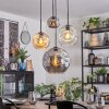 Ripoll lampa wisząca, kula świetlna, lampa wisząca kaskadowa bursztynowy, chrom, przezroczysty, przydymiony, 4-punktowe