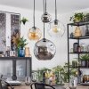 Ripoll lampa wisząca, kula świetlna, lampa wisząca kaskadowa bursztynowy, chrom, przezroczysty, przydymiony, 4-punktowe
