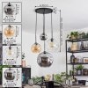 Ripoll lampa wisząca, kula świetlna, lampa wisząca kaskadowa bursztynowy, chrom, przezroczysty, przydymiony, 4-punktowe