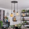 Ripoll lampa wisząca, kula świetlna, lampa wisząca kaskadowa bursztynowy, chrom, przezroczysty, przydymiony, 4-punktowe