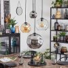 Ripoll lampa wisząca, kula świetlna, lampa wisząca kaskadowa bursztynowy, chrom, przezroczysty, przydymiony, 4-punktowe