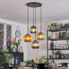 Koyoto lampa wisząca, kula świetlna, lampa wisząca kaskadowa niebeieski, złoty, zielony, 4-punktowe