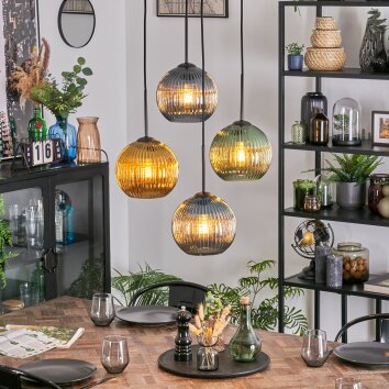 Koyoto Lampa wisząca, Kula świetlna, Lampa wiszącego klastra Niebeieski, Złoty, Zielony, 4-punktowe Koyoto Lampa wisząca, Kula świetlna, Lampa wiszącego klastra Niebeieski, Złoty, Zielony, 4-punktowe