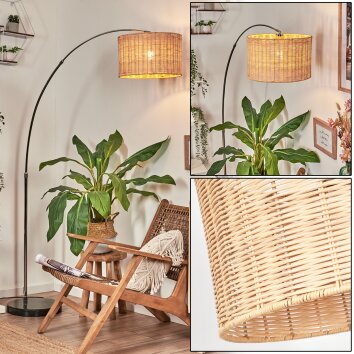 Cavaca lampa stojąca, lampa podłogowa łukowa chrom, czarny, 1-punktowy