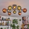 Ripoll lampa sufitowa, kula świetlna niebeieski, zielony, miedziany, 10-punktowe