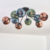 Ripoll lampa sufitowa, kula świetlna niebeieski, zielony, miedziany, 10-punktowe