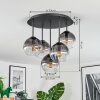 Koyoto Lampa sufitowa, Kula świetlna 33 cm Przezroczysty, Przydymiony, 5-punktowe