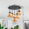 Koyoto lampa sufitowa, kula świetlna 33 cm bursztynowy, 5-punktowe