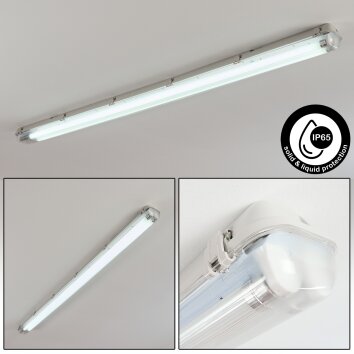 Ilena zewnętrzna lampa sufitowa, oświetlenie zewnętrzne, lampa łazienkowa, reflektor budowlany, lampa sufitowa LED szary, 1-punktowy