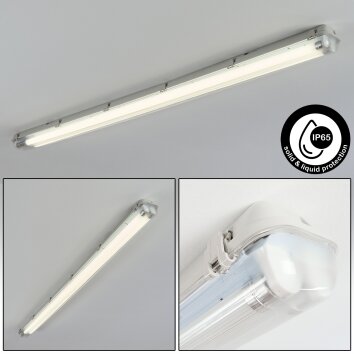 Ilena zewnętrzna lampa sufitowa, oświetlenie zewnętrzne, lampa łazienkowa, reflektor budowlany, lampa sufitowa LED szary, 1-punktowy
