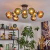 Koyoto lampa sufitowa, kula świetlna 85 cm niebeieski, zielony, miedziany, 10-punktowe