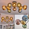 Koyoto lampa sufitowa, kula świetlna 85 cm niebeieski, złoty, zielony, miedziany, 10-punktowe