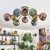 Koyoto lampa sufitowa, kula świetlna 85 cm niebeieski, złoty, zielony, miedziany, 10-punktowe