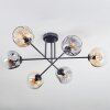 Ripoll Lampa sufitowa, Kula świetlna W kolorze bursztynu, Przezroczysty, Przydymiony, 6-punktowe
