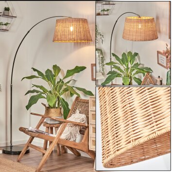 Cavaca lampa stojąca, lampa podłogowa łukowa chrom, czarny, 1-punktowy