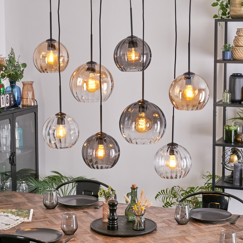 Koyoto Lampa wisząca, Kula świetlna, Lampa wisząca W kolorze bursztynu, Przezroczysty, Przydymiony, 8-punktowe main product photo