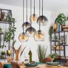 Koyoto lampa wisząca, kula świetlna, lampa wisząca bursztynowy, przezroczysty, przydymiony, 6-punktowe