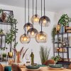 Koyoto lampa wisząca, kula świetlna, lampa wisząca bursztynowy, przezroczysty, przydymiony, 6-punktowe