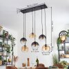 Koyoto lampa wisząca, kula świetlna, lampa wisząca bursztynowy, przezroczysty, przydymiony, 6-punktowe