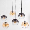 Koyoto lampa wisząca, kula świetlna, lampa wisząca bursztynowy, przezroczysty, przydymiony, 6-punktowe