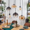 Koyoto lampa wisząca, kula świetlna, lampa wisząca bursztynowy, przezroczysty, przydymiony, 6-punktowe
