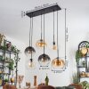 Koyoto lampa wisząca, kula świetlna, lampa wisząca bursztynowy, przezroczysty, przydymiony, 6-punktowe