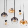 Koyoto lampa wisząca, kula świetlna, lampa wisząca bursztynowy, przezroczysty, przydymiony, 6-punktowe