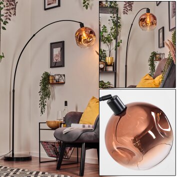 Ripoll kula świetlna, lampa stojąca, lampa podłogowa łukowa czarny, 1-punktowy