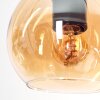Koyoto lampa wisząca, kula świetlna, lampa wisząca bursztynowy, chrom, przezroczysty, przydymiony, 6-punktowe