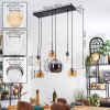 Koyoto lampa wisząca, kula świetlna, lampa wisząca bursztynowy, chrom, przezroczysty, przydymiony, 6-punktowe