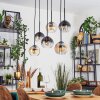 Koyoto lampa wisząca, kula świetlna, lampa wisząca bursztynowy, przezroczysty, przydymiony, 6-punktowe