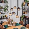 Koyoto lampa wisząca, kula świetlna, lampa wisząca bursztynowy, przezroczysty, przydymiony, 6-punktowe