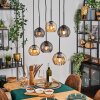 Koyoto Lampa wisząca, Kula świetlna, Lampa wisząca W kolorze bursztynu, Przydymiony, 6-punktowe