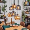 Koyoto Lampa wisząca, Kula świetlna, Lampa wisząca W kolorze bursztynu, Przydymiony, 6-punktowe